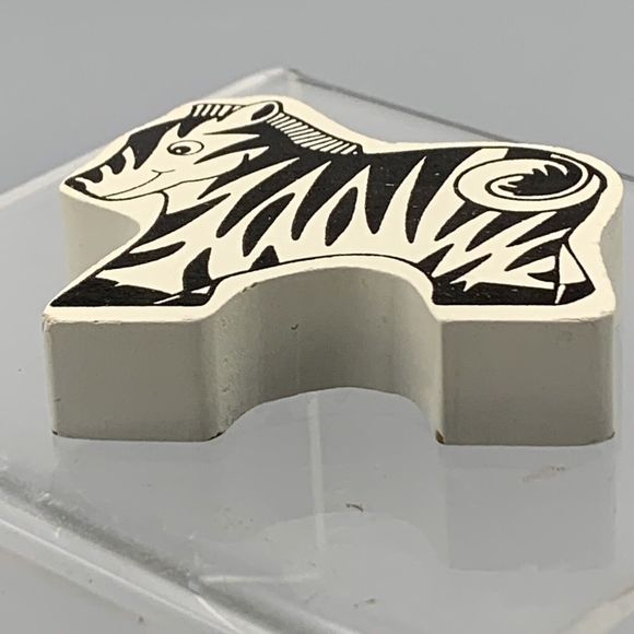 Vintage Wood Black and White Zebra Toy Replacement Part Wildlife Pretend Play - Picture 5 of 8